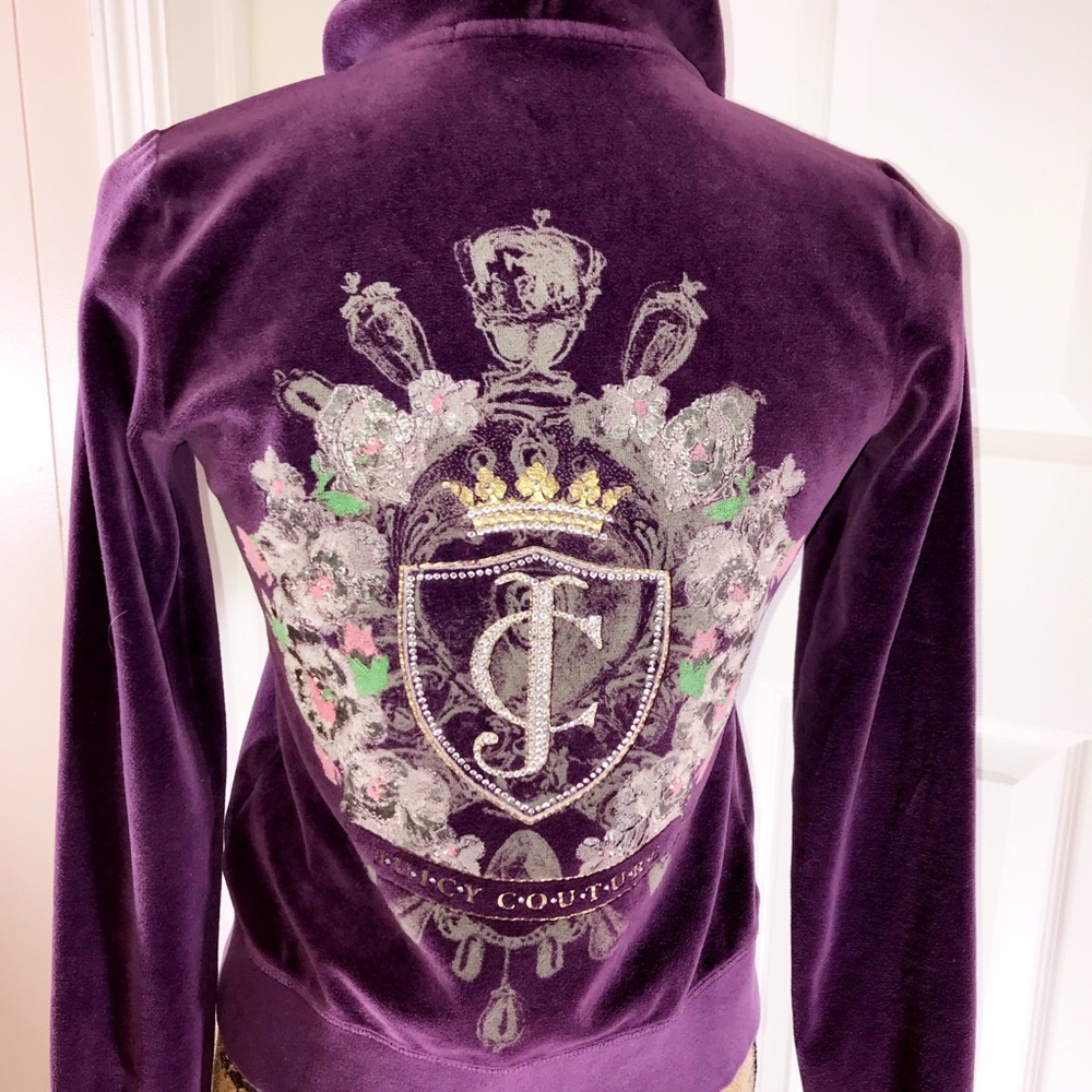 Juicy Couture Purple Hooded Sweatshirt SzS - Picture 1 of 6